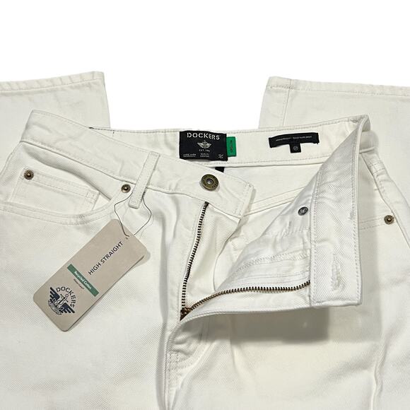 Dockers White High Rise Straight Fit Denim Jeans Womens 27 NEW - Picture 6 of 10
